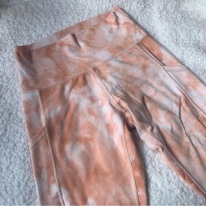 Aerie peach tie dye high waisted hugger leggings pockets women’s size medium